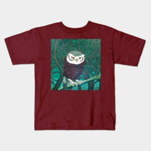 Winter Coat Owl Kids T-Shirt